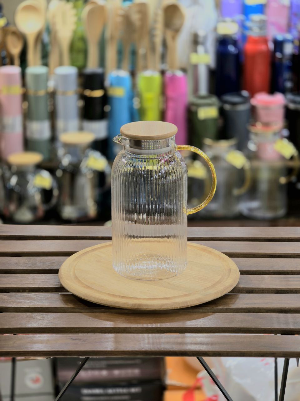 پارچ پیرکس درب بامبو کد ۸۰۴